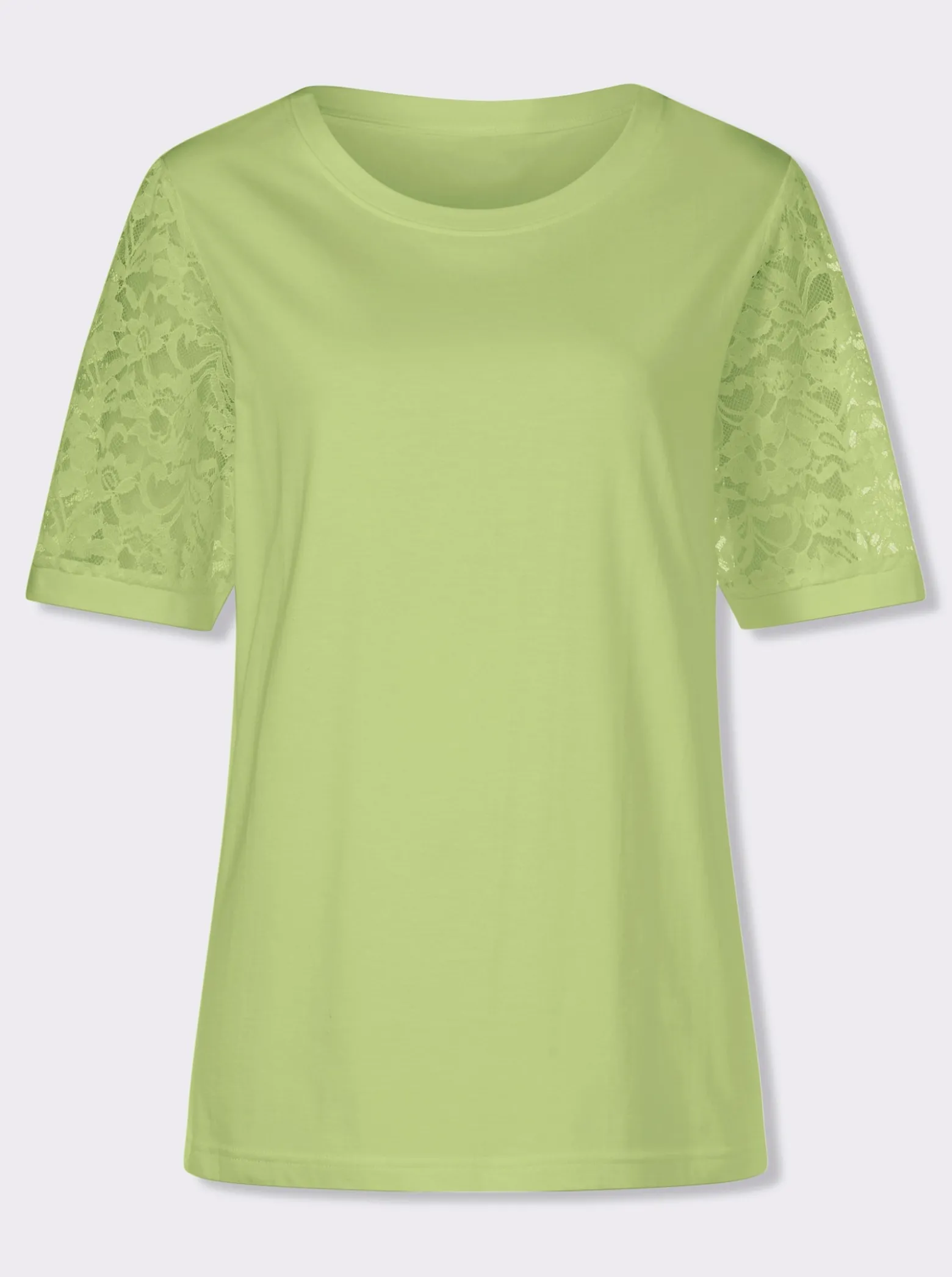 Spitzenshirt mit Puffärmeln
