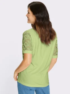 Spitzenshirt mit Puffärmeln