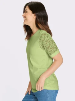 Spitzenshirt mit Puffärmeln