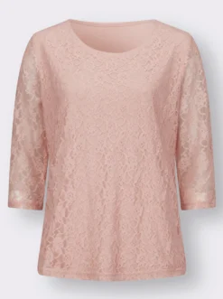 Spitzenshirt mit 3/4-Ärmeln