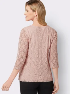 Spitzenshirt mit 3/4-Ärmeln