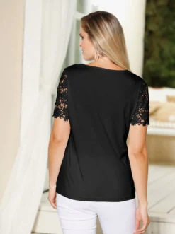 Spitzenshirt mit transparenter Spitze