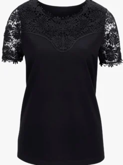 Spitzenshirt mit transparenter Spitze