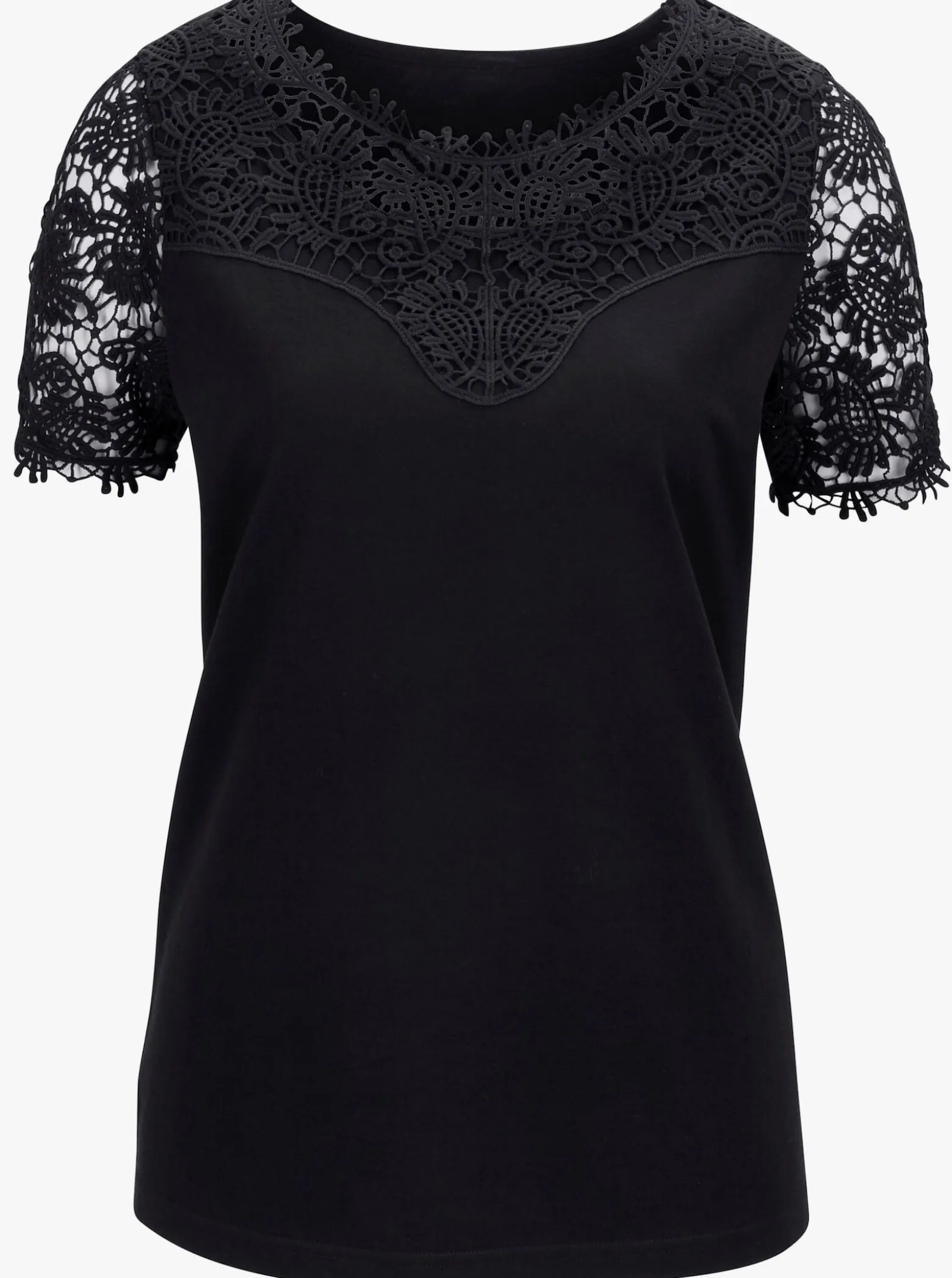 Spitzenshirt mit transparenter Spitze