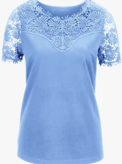 Spitzenshirt mit transparenter Spitze