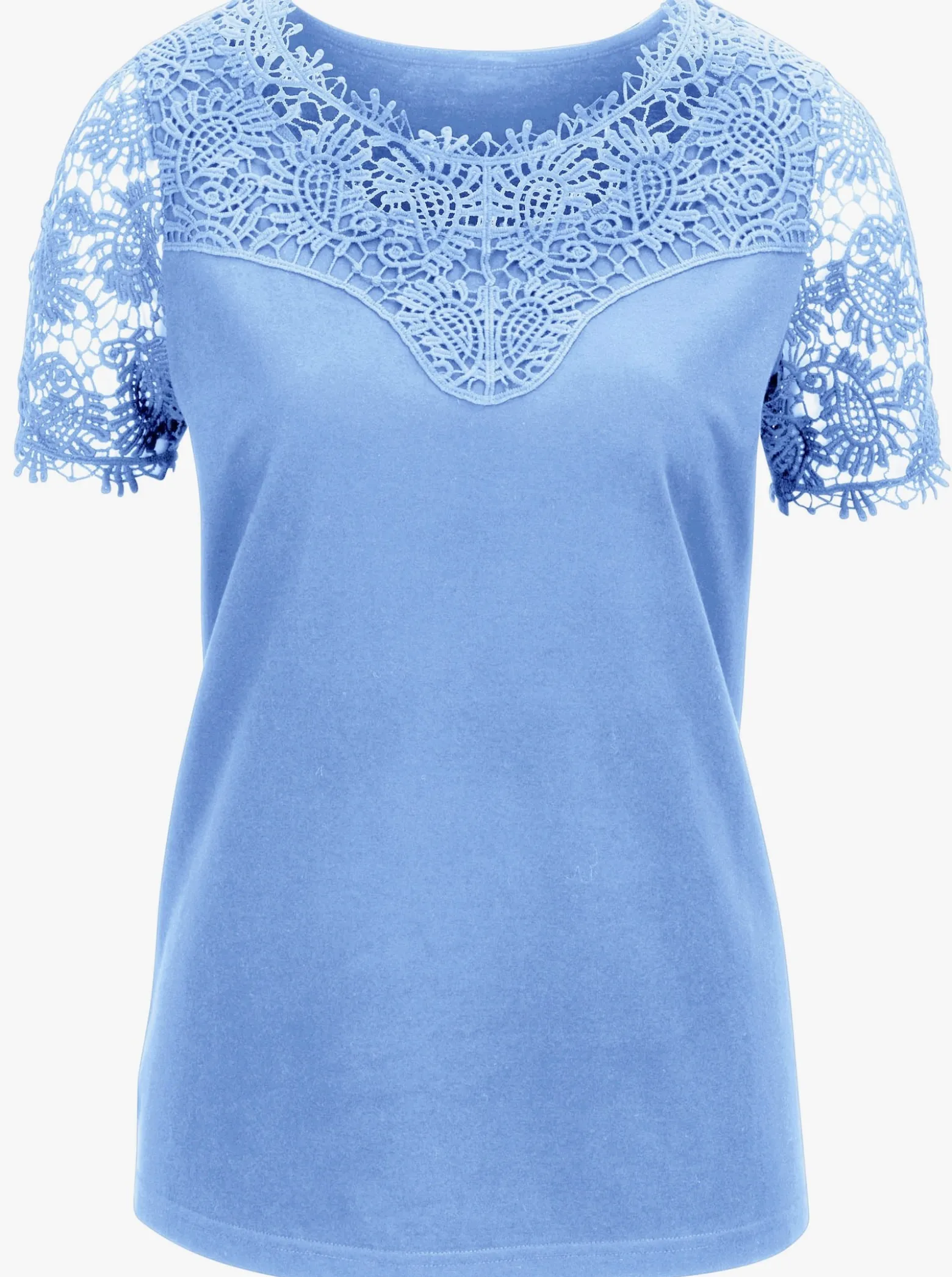 Spitzenshirt mit transparenter Spitze