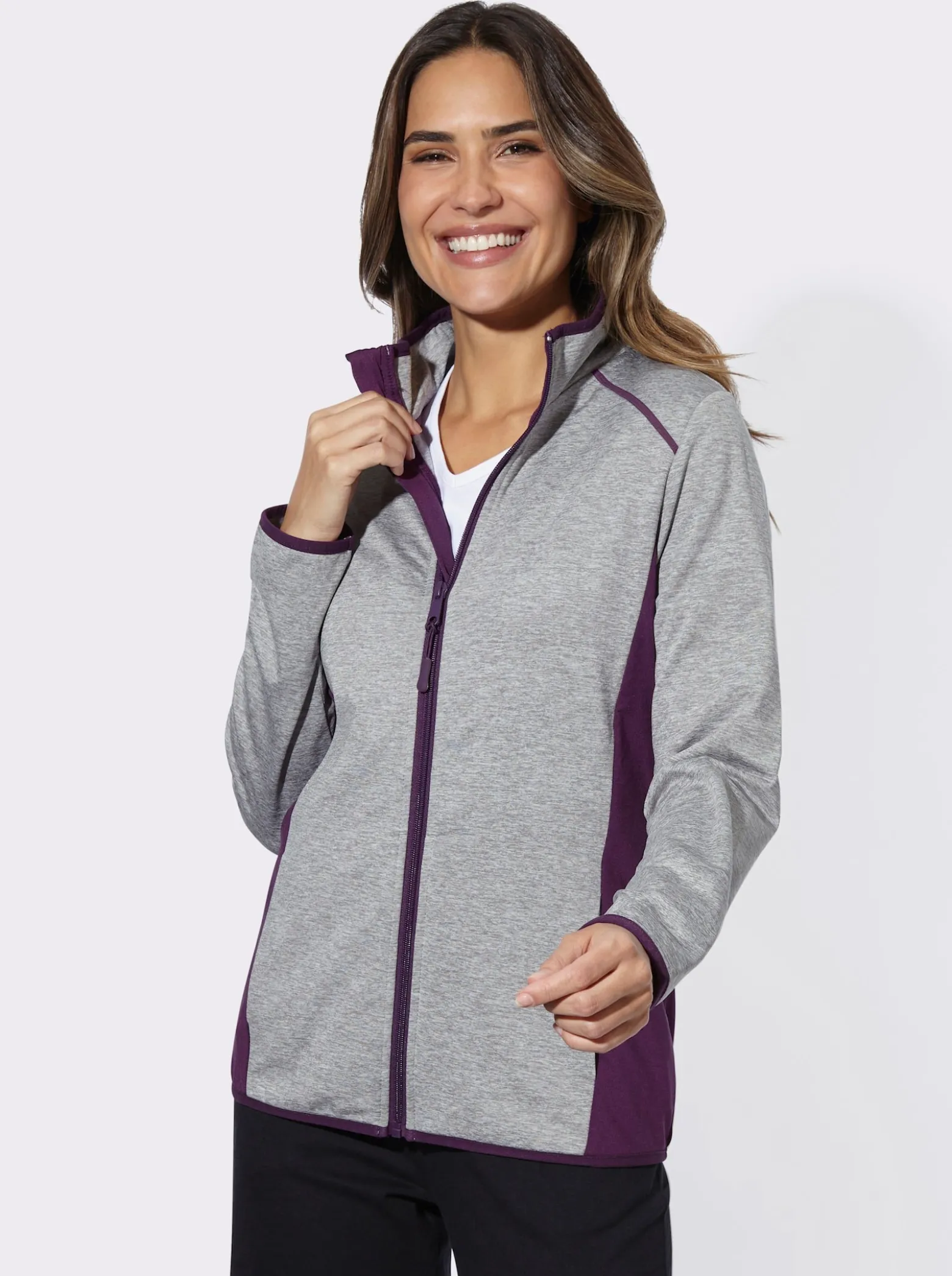 Sportjacke mit kontrastfarbenen Einsätzen