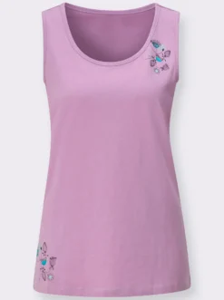 Sporttop mit Blüten-Motiven