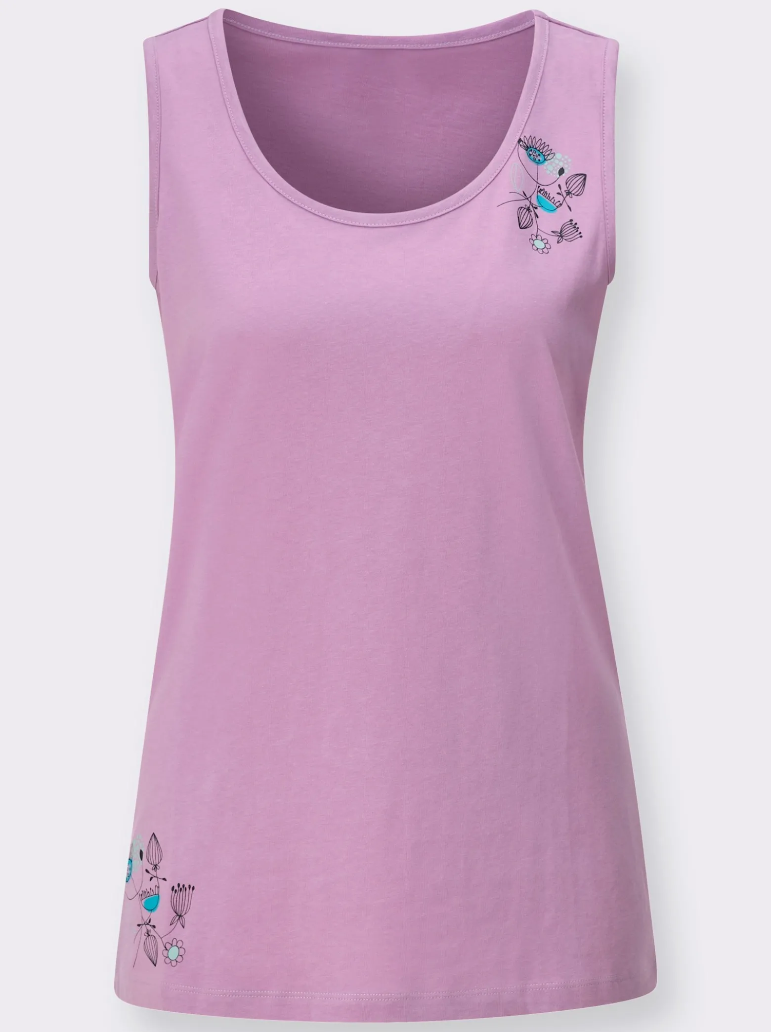 Sporttop mit Blüten-Motiven