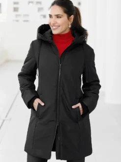 Stark wärmende Longjacke mit Steppmuster