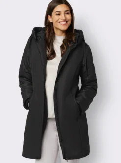 Stark wärmende Longjacke mit Steppmuster