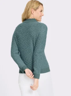 Stehkragenpullover aus Effektgarn
