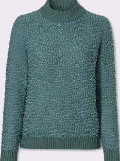 Stehkragenpullover aus Effektgarn