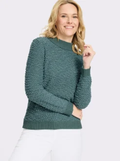 Stehkragenpullover aus Effektgarn