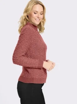 Stehkragenpullover aus Effektgarn