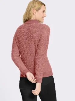 Stehkragenpullover aus Effektgarn