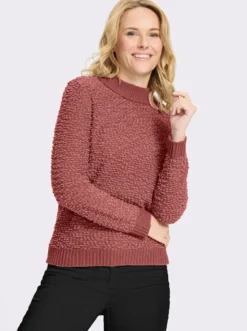 Stehkragenpullover aus Effektgarn