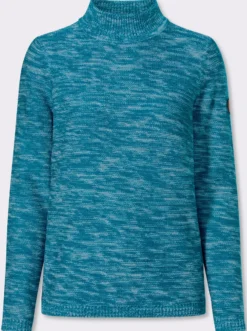 Stehkragenpullover aus Melange-Strick