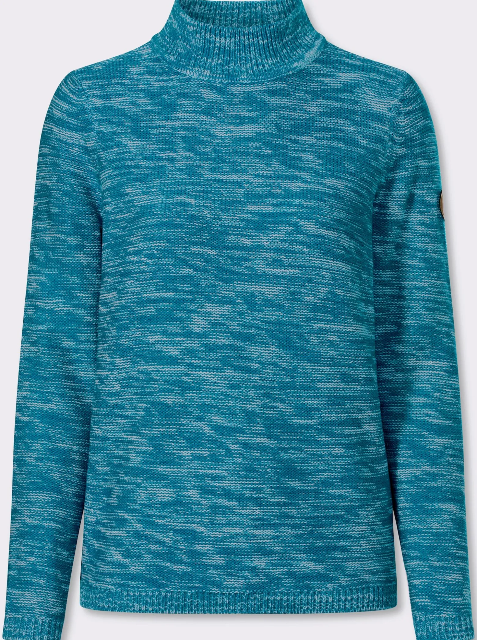 Stehkragenpullover aus Melange-Strick
