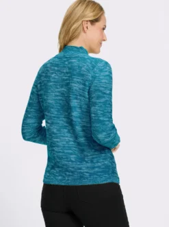 Stehkragenpullover aus Melange-Strick