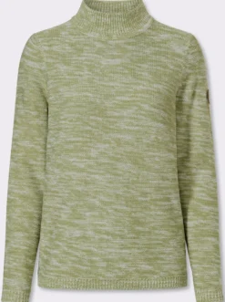 Stehkragenpullover aus Melange-Strick