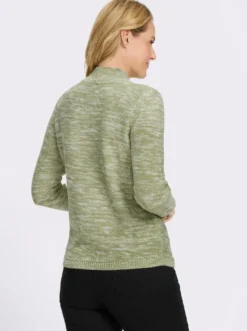 Stehkragenpullover aus Melange-Strick