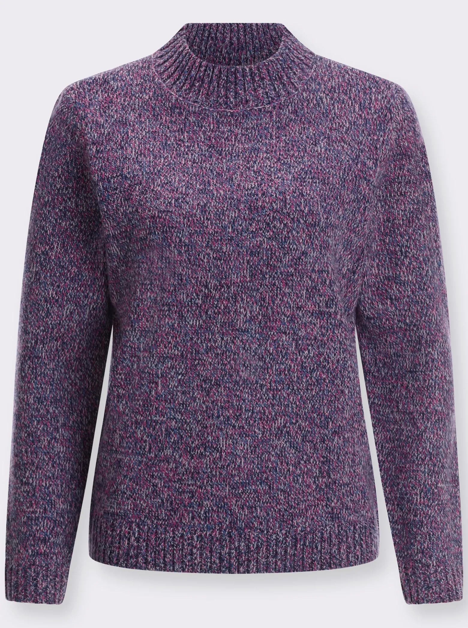 Stehkragenpullover aus Melangegarn