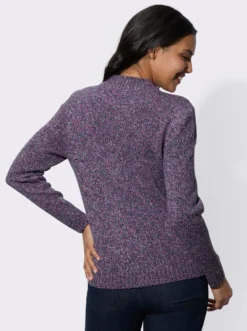 Stehkragenpullover aus Melangegarn
