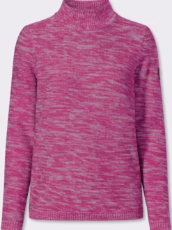 Stehkragenpullover aus Melange-Strick