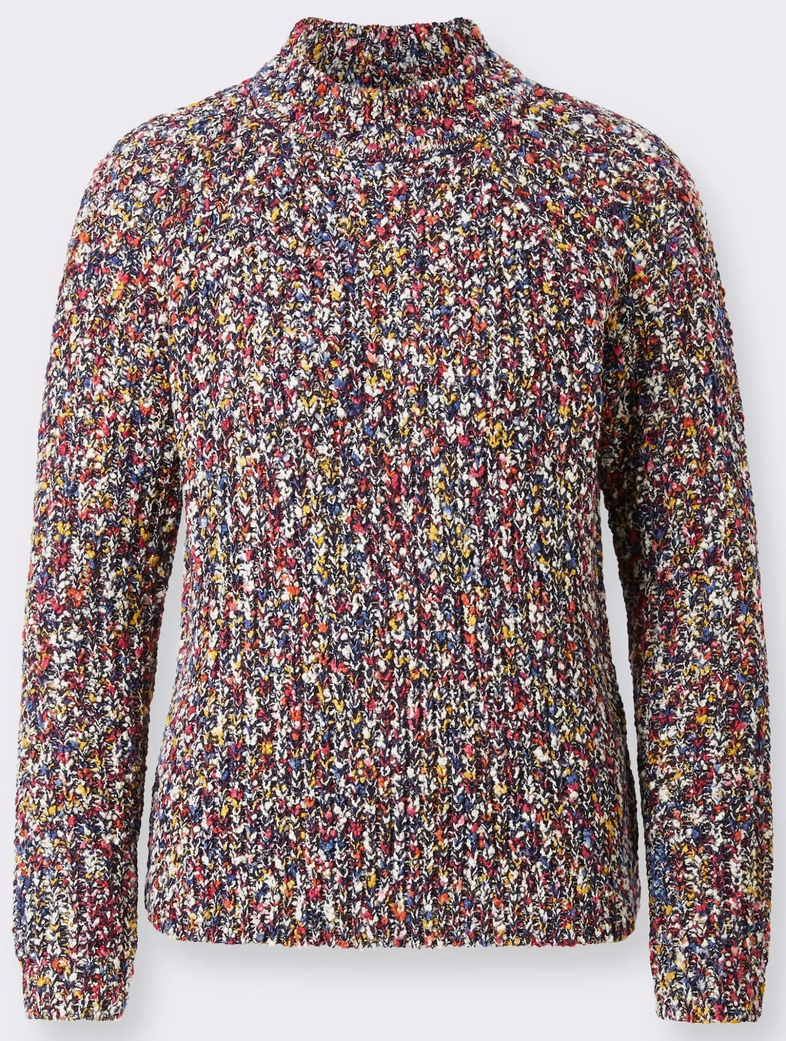 Stehkragenpullover aus Multicolorgarn