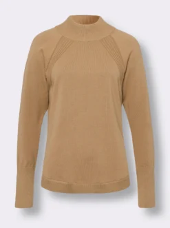 Stehkragenpullover aus reiner Baumwolle