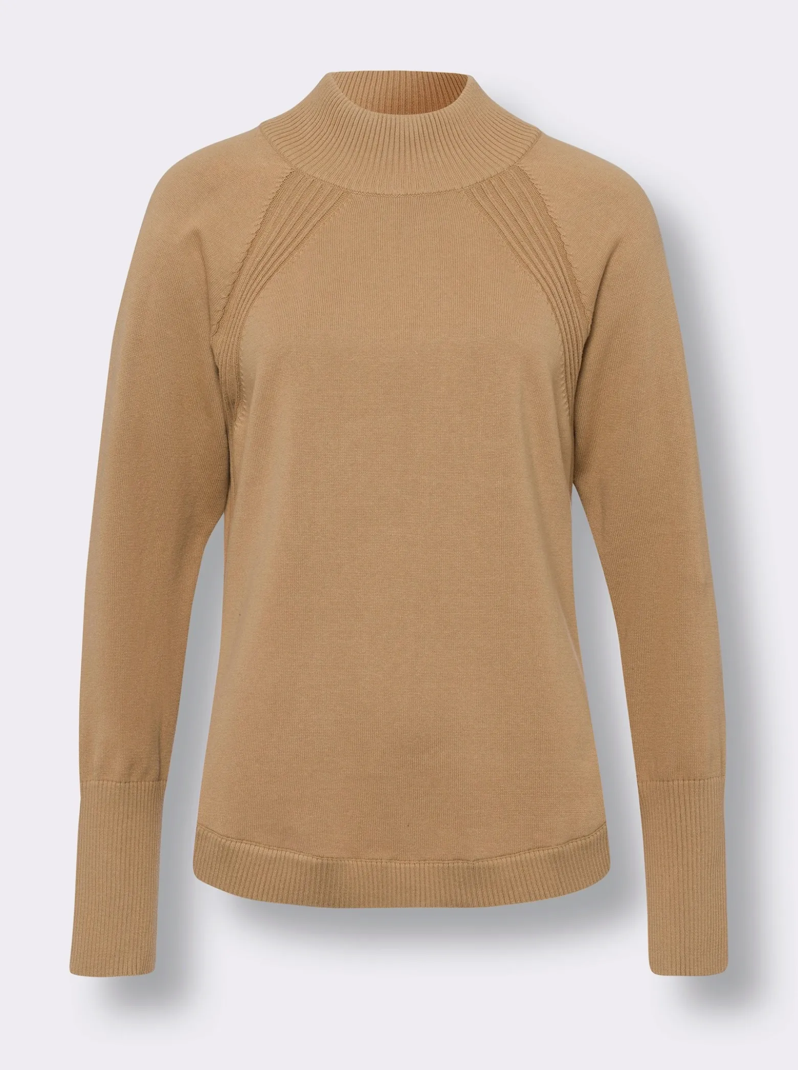 Stehkragenpullover aus reiner Baumwolle