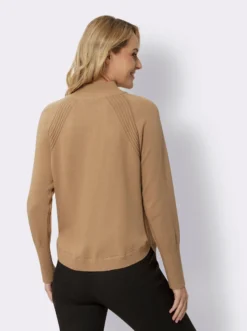 Stehkragenpullover aus reiner Baumwolle