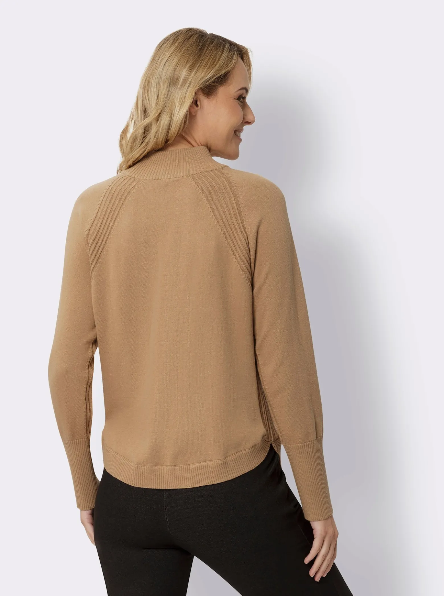 Stehkragenpullover aus reiner Baumwolle