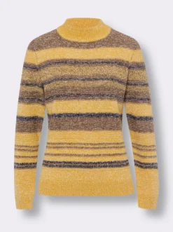 Stehkragenpullover aus weichem Melangegarn