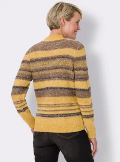 Stehkragenpullover aus weichem Melangegarn