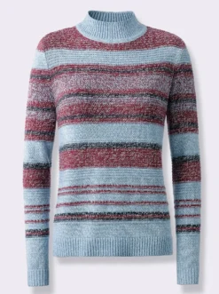 Stehkragenpullover aus weichem Melangegarn