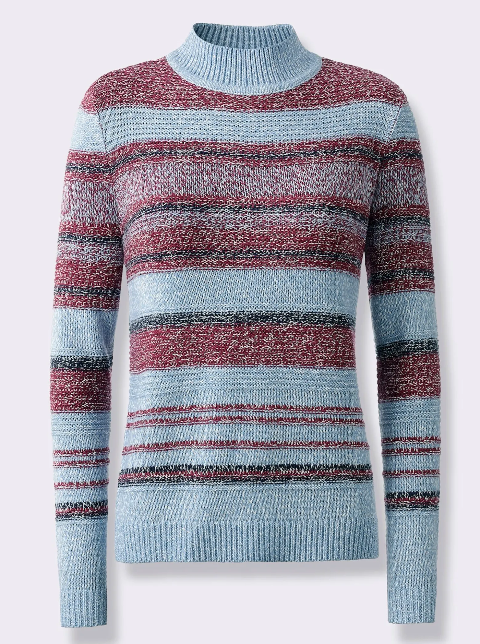 Stehkragenpullover aus weichem Melangegarn