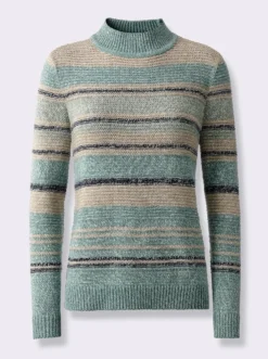 Stehkragenpullover aus weichem Melangegarn