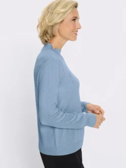 Stehkragenpullover Feinstrick mit Glitzersteinchen