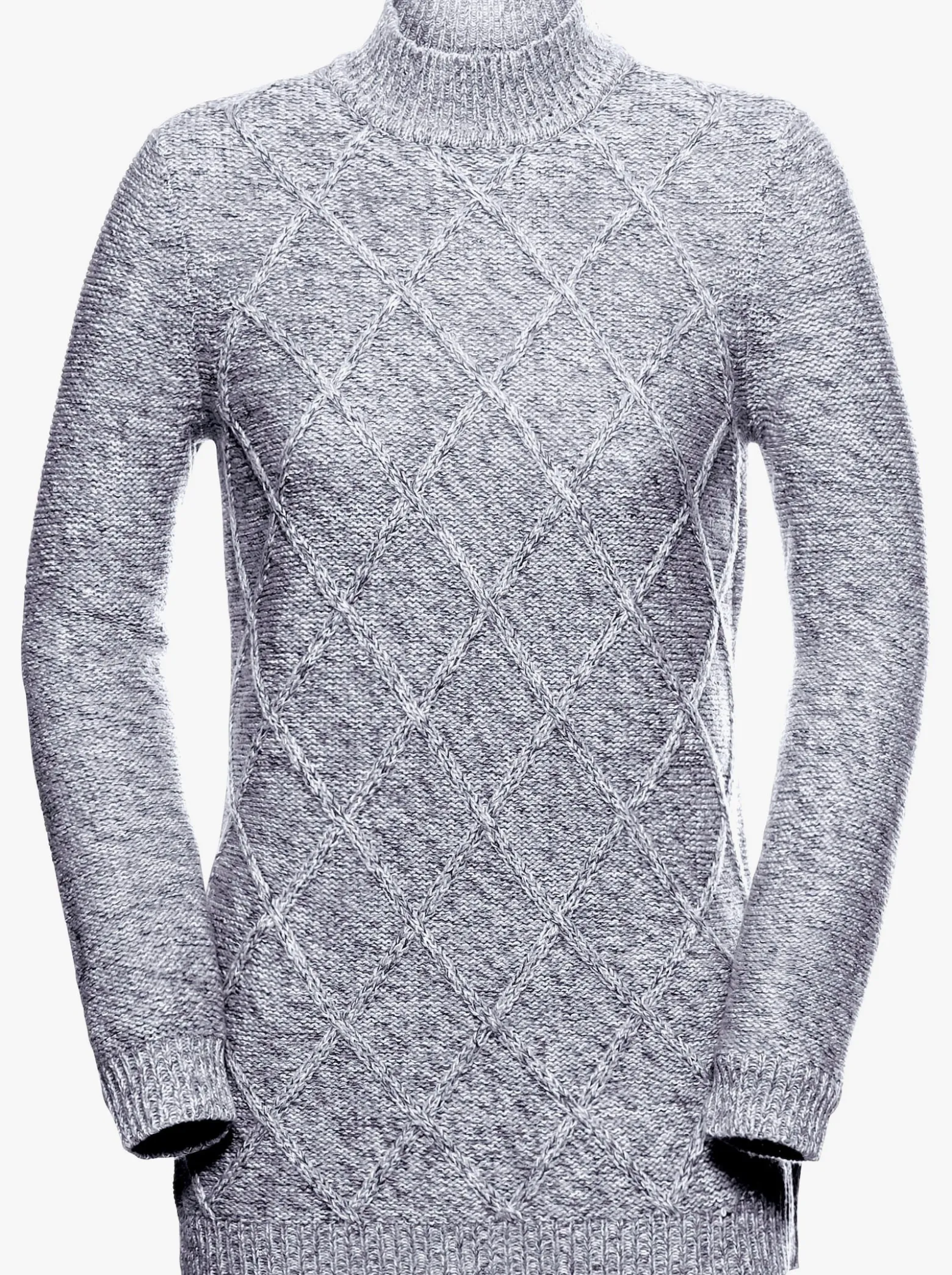 Stehkragenpullover im Rauten-Dessin