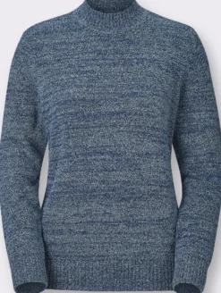 Stehkragenpullover in Bouclé-Qualität