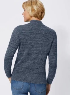 Stehkragenpullover in Bouclé-Qualität