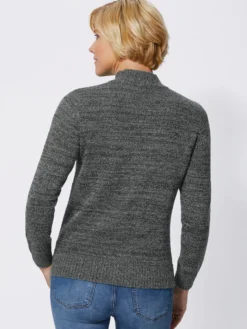 Stehkragenpullover in Bouclé-Qualität