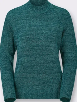 Stehkragenpullover in Bouclé-Qualität