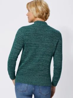 Stehkragenpullover in Bouclé-Qualität