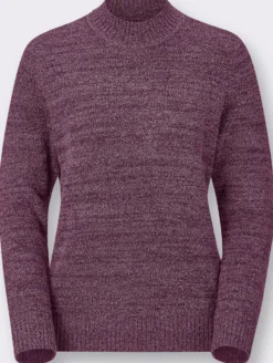 Stehkragenpullover in Bouclé-Qualität