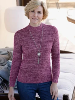 Stehkragenpullover in Bouclé-Qualität