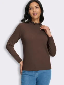 Stehkragenpullover in flauschiger Qualität