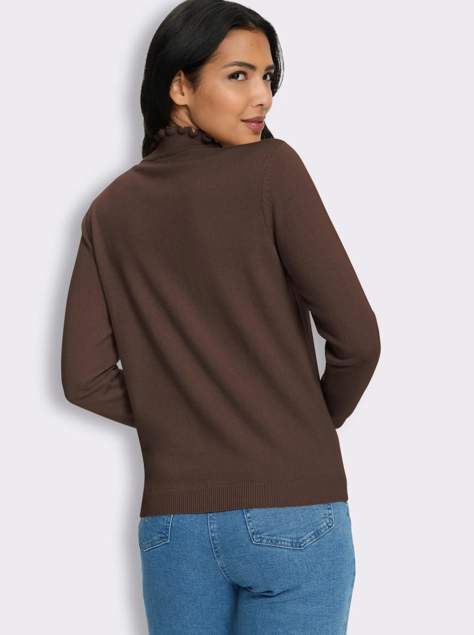 Stehkragenpullover in flauschiger Qualität